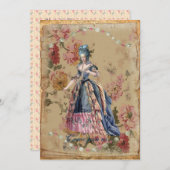 Marie in blauwe uitnodiging (Voorkant / Achterkant)