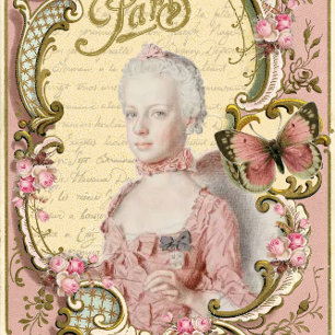 Marie in het Roze Franse Portret Decoupage Tissuepapier