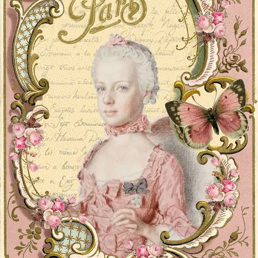 Marie in het Roze Franse Portret Decoupage Tissuepapier