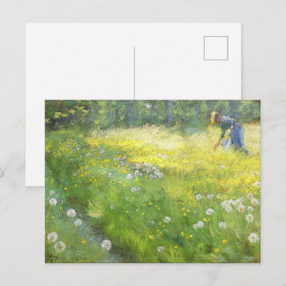 Marie Krøyer in de tuin bij Skagen-PS Kroyer Briefkaart