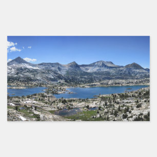 Marie Lake Panorama van Above - John Muir Trail Rechthoekige Sticker