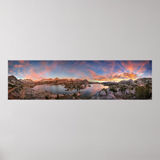 Marie Lake Sunrise Panorama - John Muir Trail Poster (Voorkant)