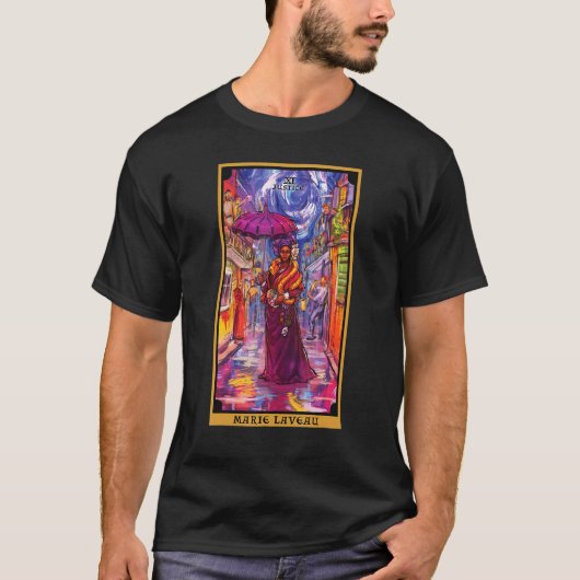 Marie Laveau Justice Tarot Kaart Voodoo Witch New  T-shirt (Voorkant)