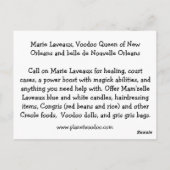 Marie Laveaux Briefkaart (Achterkant)