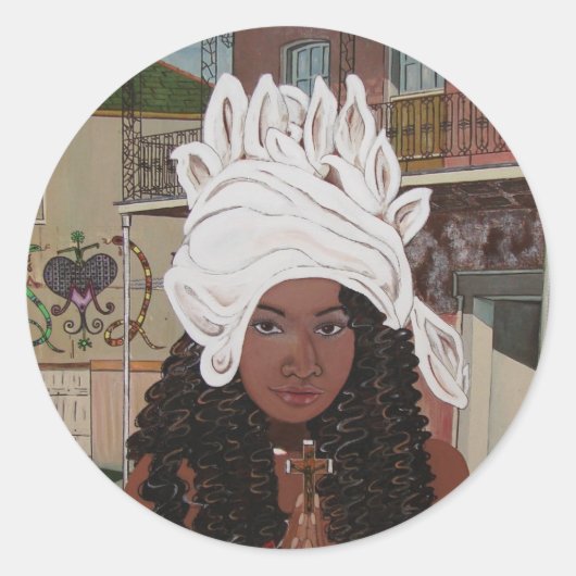 Marie Laveaux in het Franse kwartaal Ronde Sticker (Voorkant)