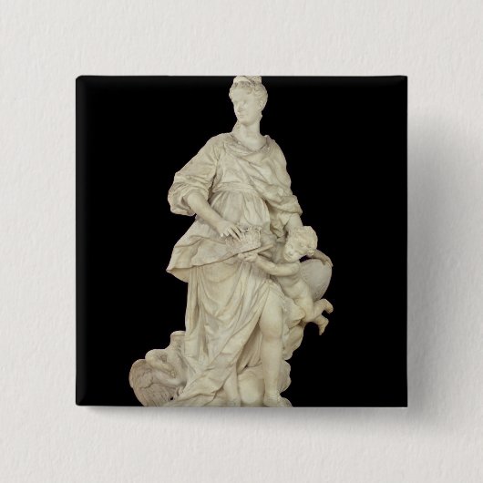 Marie Leszczynska als Juno, 1731 Vierkante Button 5,1 Cm (Voorkant)