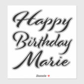Marie Name Vorname black Sticker Geburtstag (Vel)