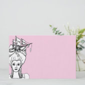 Marie van het Zee Whimsical Stationery in Pink Briefpapier (Staand voorkant)