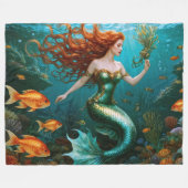 "Marielle" - Mooie dansende zeemeermin Fleece Deken (Voorkant (Horizontaal))
