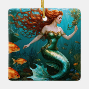 "Marielle" - Mooie dansende zeemeermin Keramisch Ornament