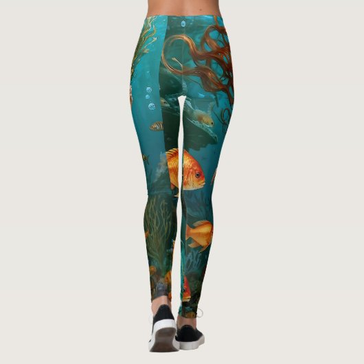 "Marielle" - Mooie dansende zeemeermin Leggings (Achterkant)
