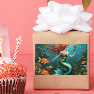 "Marielle" - Mooie dansende zeemeermin Rechthoekige Sticker