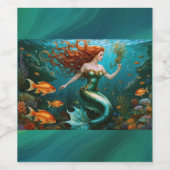 "Marielle" - Mooie dansende zeemeermin Wijn Etiket (Enkel label)