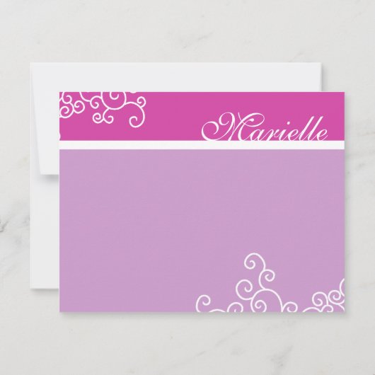 Marielle Shimmer Bat Mitzvah Dank u wel Notitiekaartje (Achterkant)