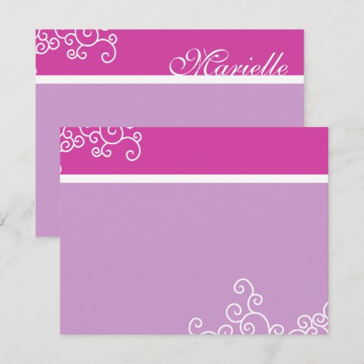 Marielle Shimmer Bat Mitzvah Dank u wel Notitiekaartje (Voorkant / Achterkant)