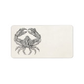 marien krab perkament gepersonaliseerd etiket (Voorkant)