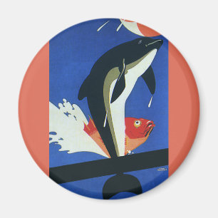 marien leven, dolfijn en goudvis magneet