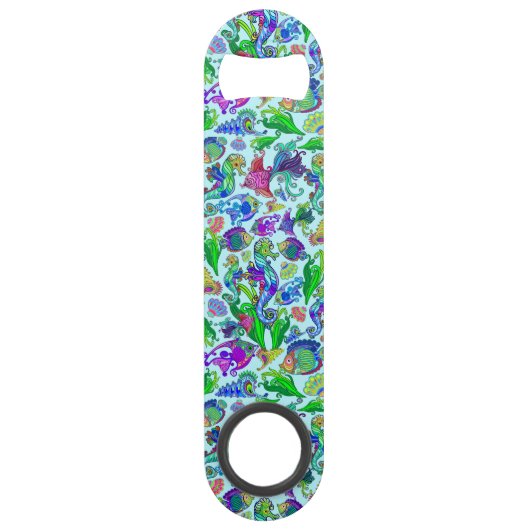 Marien leven, exotische visserij en zeepaarden speed flessenopener (Achterkant)