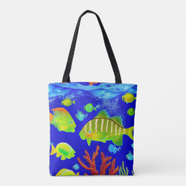 Marien leven in het wild: flora en fauna tote bag