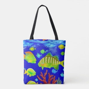 Marien leven in het wild: flora en fauna tote bag