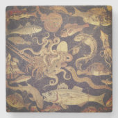 Marien leven, Pompeï mozaïek Stenen Onderzetter (Voorkant)