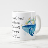 Marien leven. Zee schildpad en blauwe walvis Grote Koffiekop (Voorkant rechts)