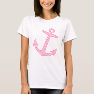 Marien nautisch anker symbool   Roze marinehaak T-shirt