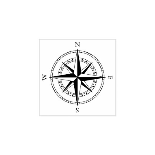 Marien onderzoekskompas rubberstempel (Afrduk)