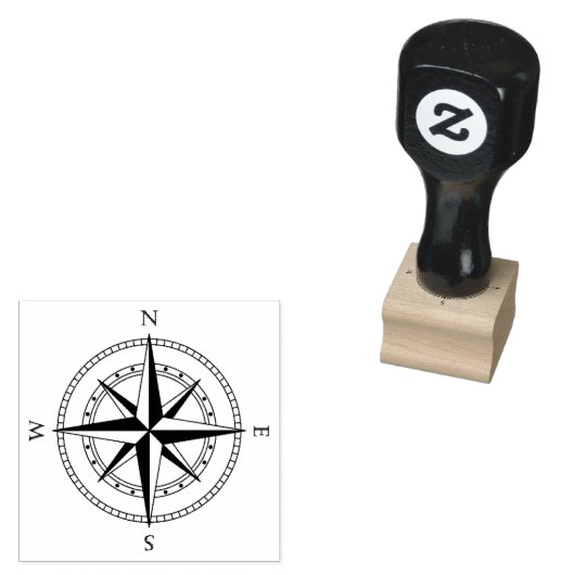 Marien onderzoekskompas rubberstempel (Gestempeld)