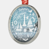 Marien Thema Nautical Elements Summer Adventure Metalen Ornament (Links)