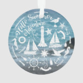 Marien Thema Nautical Elements Summer Adventure Ornament (achterkant)