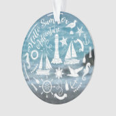 Marien Thema Nautical Elements Summer Adventure Ornament (voorkant)