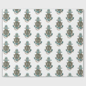 Marien thema Noordzee-anker-anker Cadeaupapier (Vlak)