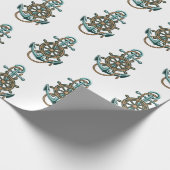 Marien thema Noordzee-anker-anker Cadeaupapier (Hoek)