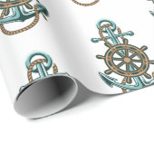 Marien thema Noordzee-anker-anker Cadeaupapier (Rol Hoek)