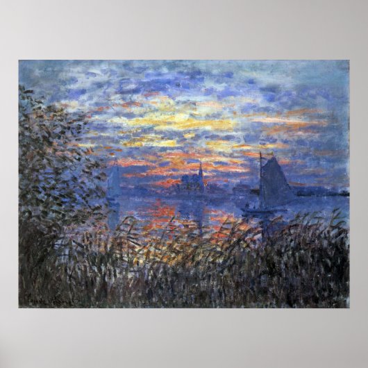 Marien Uitzicht met een zonsondergang van Claude M Poster (Voorkant)