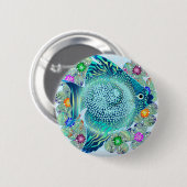 Marien Vis Aquarium Ronde Button 5,7 Cm (Voorkant /achterkant)