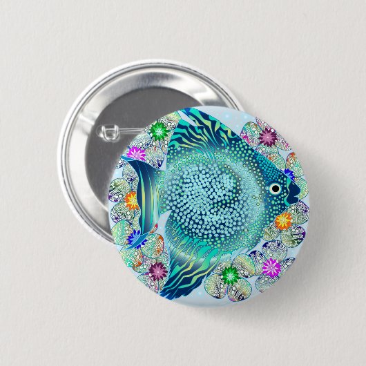 Marien Vis Aquarium Ronde Button 5,7 Cm (Voorkant /achterkant)