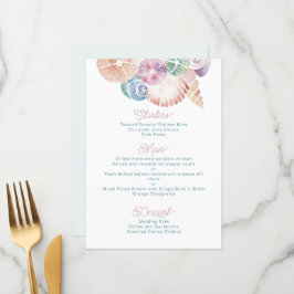 Mariene Aquarel Schelpen in Blauw, Paars Oranje Menu