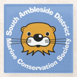 Mariene bescherming met Otter Head. Glazen Onderze Onderzetter