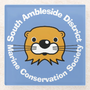 Mariene bescherming met Otter Head. Glazen Onderze Onderzetter