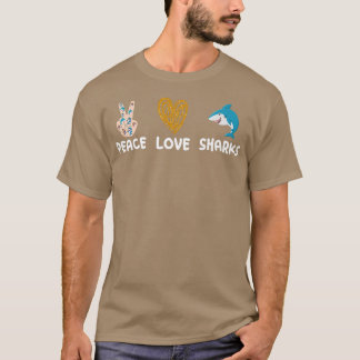 Mariene biologie Shark Lover Peace Love Sharks T-shirt