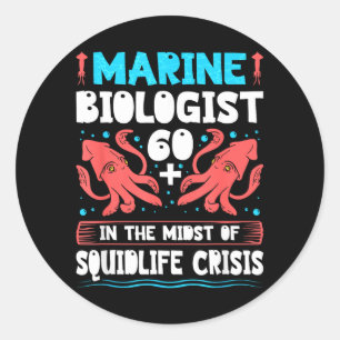 Mariene bioloog 60 verjaardag citaat Oceanografie Ronde Sticker
