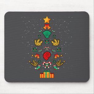 Mariene bioloog Biologie Schelpen Koralen Kerstmis Muismat