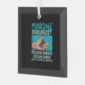 Mariene bioloog glas ornament (Voorkant links)
