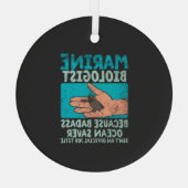 Mariene bioloog glas ornament (Achterkant)