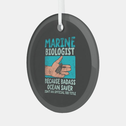 Mariene bioloog glas ornament (Voorkant links)