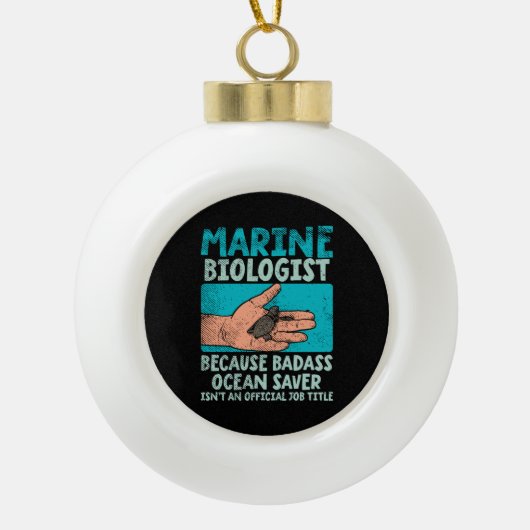 Mariene bioloog keramische bal ornament (Voorkant)