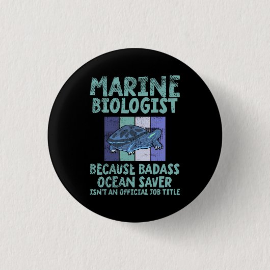 Mariene bioloog Mariene Biologie Ronde Button 3,2 Cm (Voorkant)