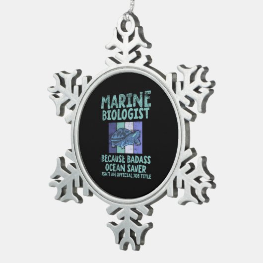 Mariene bioloog Mariene Biologie Tin Sneeuwvlok Ornament (Rechts)